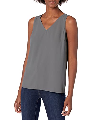 Lark & Ro Women's Crew V-Neck Sleeveless Shell