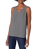 Lark & Ro Women's Crew V-Neck Sleeveless Shell