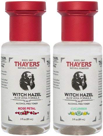 Thayers Rose Petal & Cucumber Combo Witch Hazel with Aloe Vera Alcohol-free (3 Ounces) Travel Size