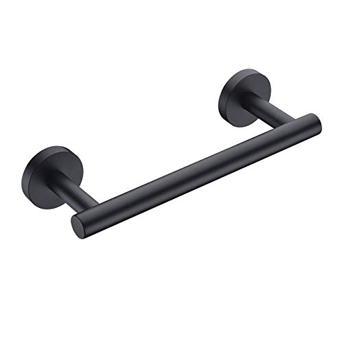 Book Cover Hoooh 9-Inch Matte Black Towel Bar for Kitchen or Bathroom - Stainless Steel Hand Towel Holder Contemporary Style Wall Mount, A100L23-BK