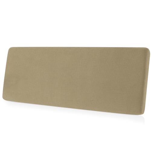 CHUN YI Medium Couch Cushion Cover Stretch for Loveseat, Sofa Seat Slipcovers for Pets, Suitable for Armchair Loveseat Sofa with Spandex Jacquard Washable Fabric(Medium,Sand)