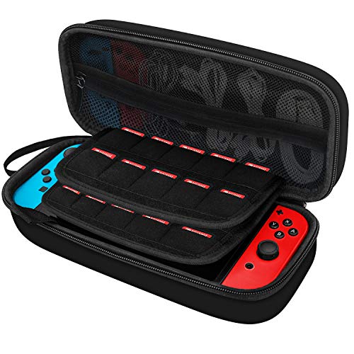 JETech Carrying Case for Nintendo Switch with 20 Game Cartridge Holders, Black