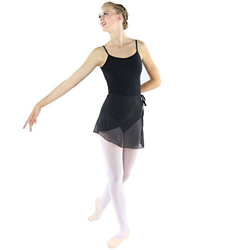Danzcue Womens Chiffon Ballet Dance Wrap Skirt with Waist Tie