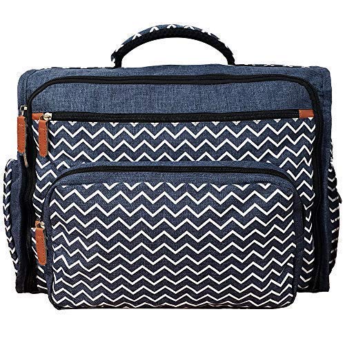 Shape28 Baby Diaper Bag Backpack - Denim / Jeans Mom's Bag - 16 Secure Pockets, Cushioned Changing Pad and Messenger, Backpack and Stroller Straps - Stylish, Unisex Design - Stroller Travel Bag