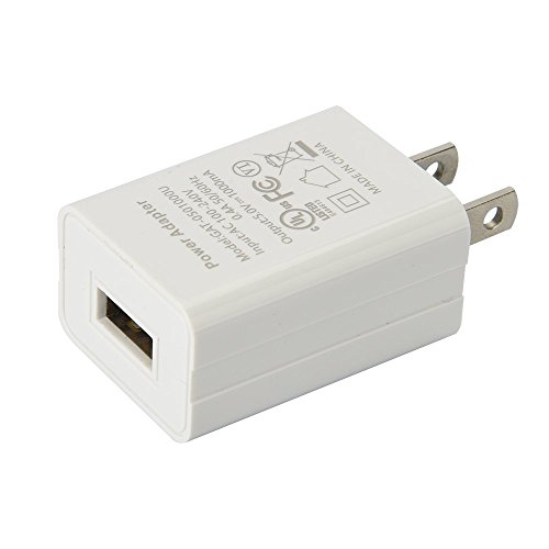 Book Cover US Plug USB Power Charger, 5V 1A Power Adapter, 5W OEM Charger for Amazon Kindle 3 4 5, Paperwhite 2 3, Power Adapter for Amazon Kindle Paper (White, No Cable)