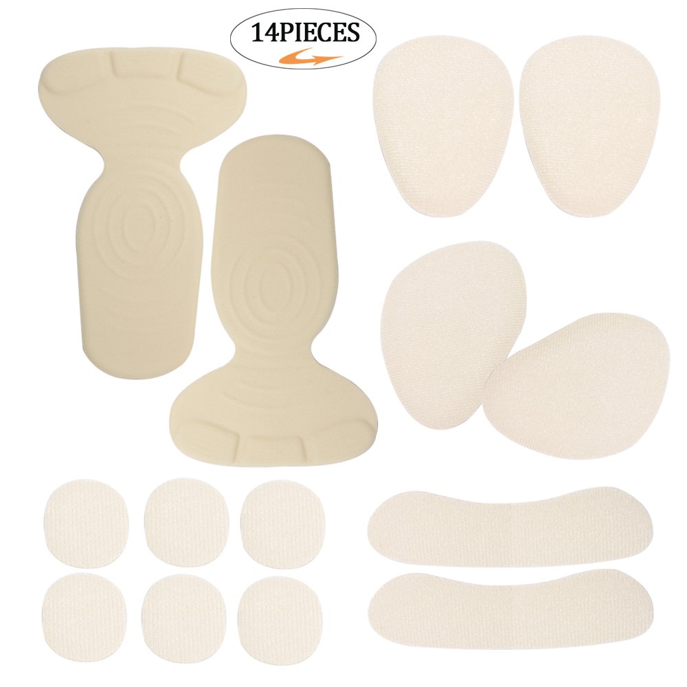 High Heel Pads 14 pcs, Blister Prevention High Heel Insoles, Anti Slip Heel Shoe Cushion Inserts