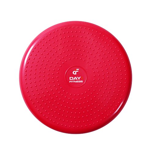 Day 1 Fitness Inflatable Wobble Cushion with Pump, 13-Inch, Red