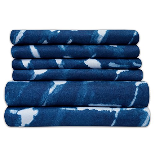 Sweet Home Collection 6 Piece Bed Sheets 1500 Thread Count Fine Microfiber Deep Pocket Set-Extra Pillow Cases, Value, Queen, Monroe