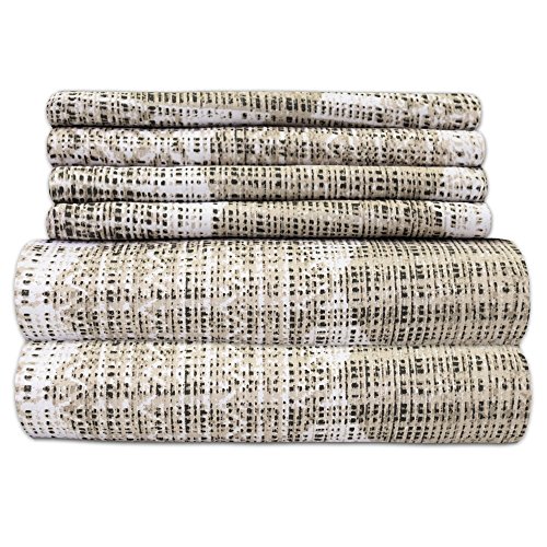 Sweet Home Collection 6 Piece Bed Sheets 1500 Thread Count Fine Microfiber Deep Pocket Set - EXTRA PILLOW CASES, VALUE, King, Monaco