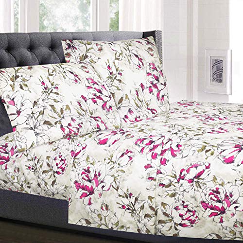 Sweet Home Collection 1800 Thread Count Soft Egyptian Quality Brushed Microfiber Luxury Bedding Set with Flat, Fitted Sheet, 2 Pillow Cases, King, Dolce