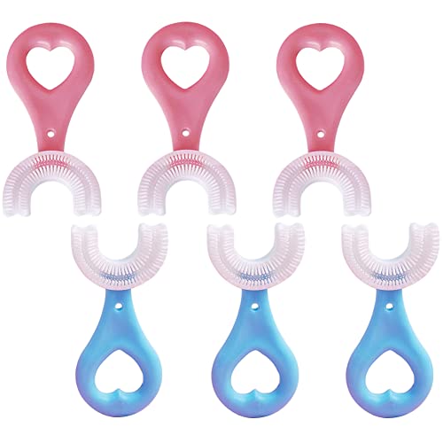 Kids Toothbrush, Homestylish Lovely Extra Soft Toothbrush for Kids 3-12 Years Old (3 Pack-orange&blue&pink)