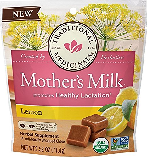 Book Cover Traditional Medicinals Mother's Milk Lemon Lactation Chews, 14 Count (Pack of 1)