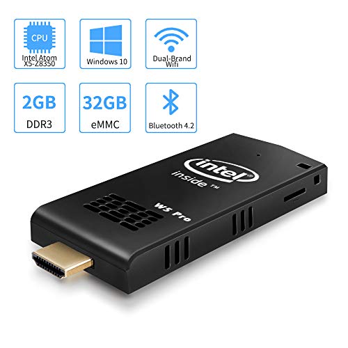 W5 Mini PC Intel Atom Z8350 Windows 10 Computer Stick 2GB DDR3/32GB eMMC Support 4K HD,Dual Band WiFi,BT 4.2