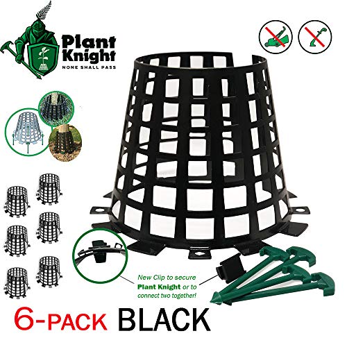 Plant and Tree Guard and Protector for Trees, Plants, saplings, Landscape Lights, lamp Posts, More; Expandable for Larger Trees and Plants; Provides Protection from Trimmers, Weed whackers (Black-6)