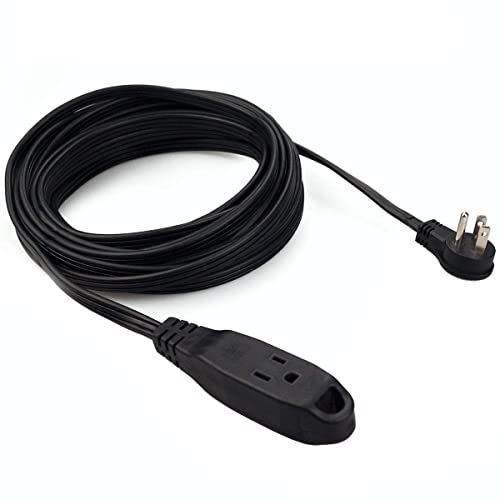 3 Prong Extension Cord, Flat Angled Plug, 16 AWG, 13 AMP, 125 Volts, 1625 Watts, UL Listed, 25 Feet 1 Pack, Black by ClearMax