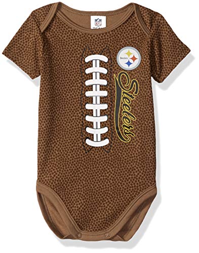 Gerber NFL Pittsburgh Steelers Unisex-Baby Football Bodysuit, Brown, 6-12 Months