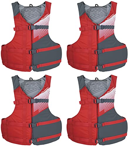 Stohlquist Fit Adult PFD Life Vest , Red [4-Pack]