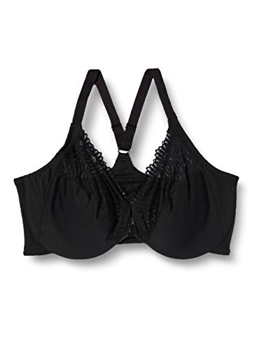 Glamorise Women's Full Figure Front Close Lace T-Back Wonderwire Bra #1246