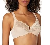 Glamorise Women's Full Figure Front Close Lace T-Back Wonderwire Bra #1246