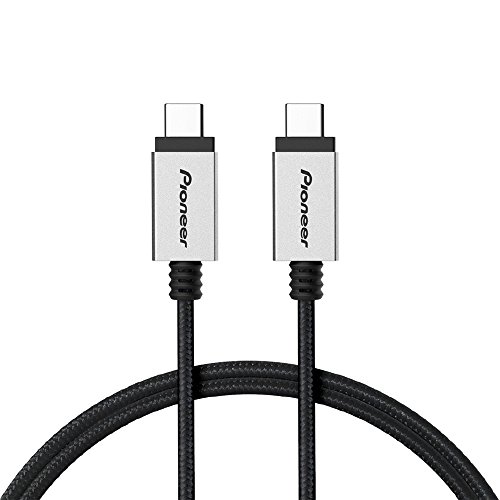 Pioneer Nylon Braided USB C to USB C Cable With DuPont Kevlar, Compatible with Samsung Galaxy Note 8, S8, S8+, S9, Google Pixel, Huawei Matebook, MacBook, Nintendo Switch and More- Black(1 Meter)
