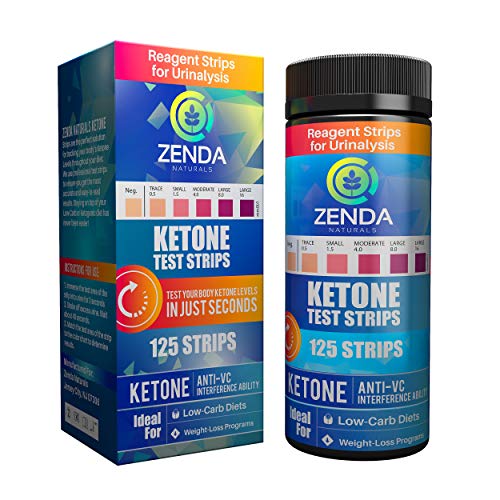 Book Cover Ketone Test Strips to Measure Ketones in Urine & Monitor Ketosis on Keto Diet, 125 Urinalysis Test Strips