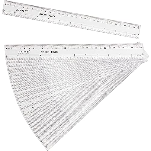 Clear Plastic Rulers for Kids,12 Inch Ruler for Measuring, Drawing (36 Pack)