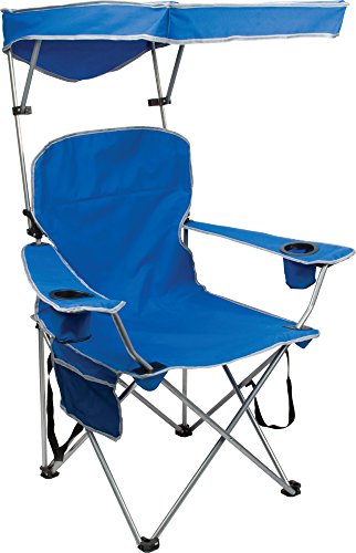 Book Cover Quik Shade Full Size Shade Folding Chair for Camping, Polyester, Arm Rest|Foldable, Royal Blue, 2'L x 3'W x 4.3'H (160048DS)