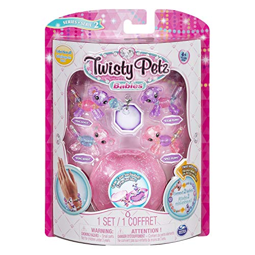 Twisty Petz, Series 2 Babies 4-Pack, Koalas and Puppies Collectible Bracelet and Case (Pink) for Kids