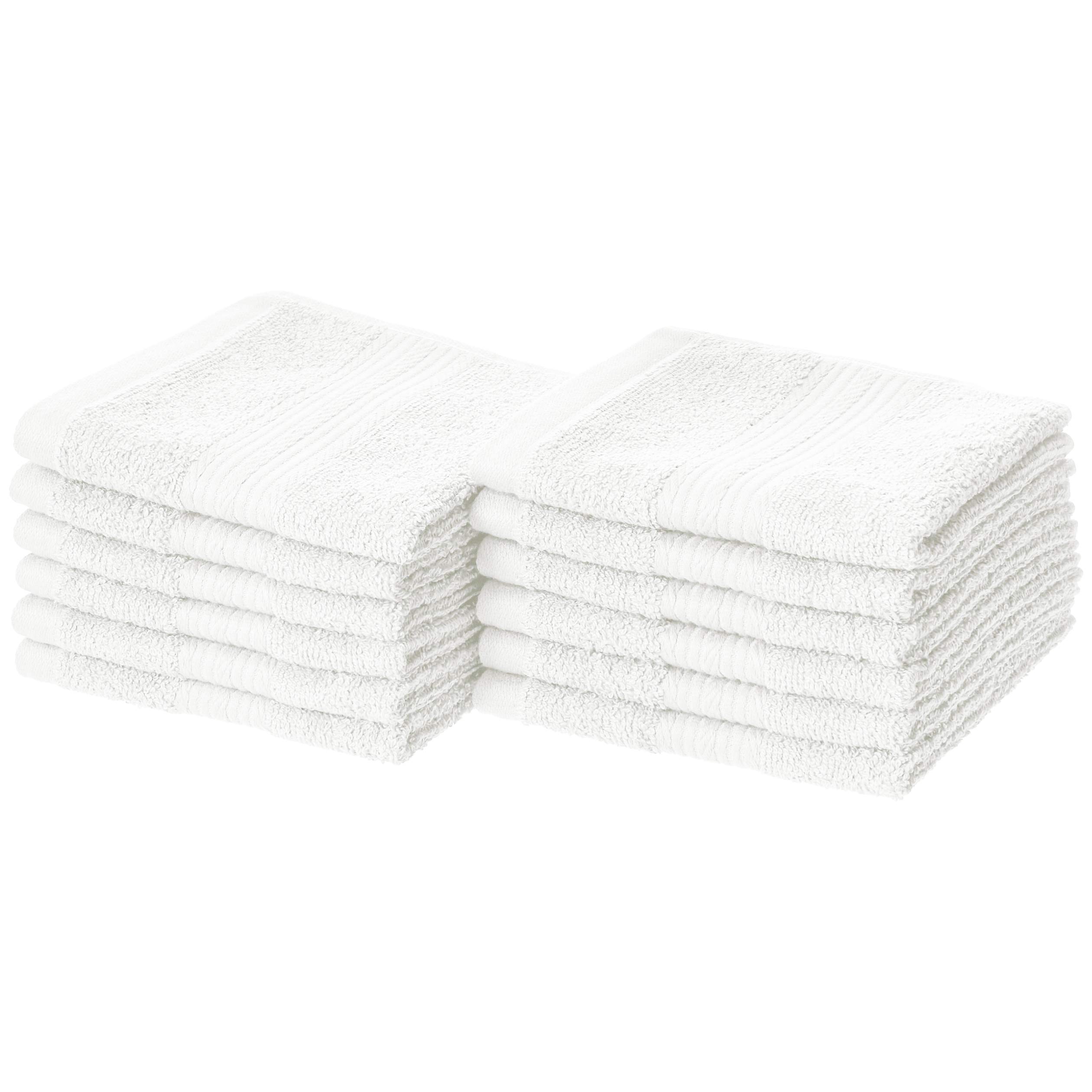 Book Cover Amazon Basics Fade-Resistant Cotton Washcloth - 12-Pack, White White Washcloth (Pack of 12)