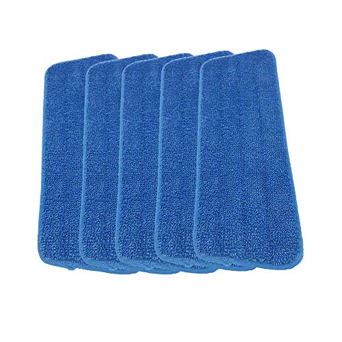 Microfiber Spray Mop Replacement Heads for Wet/Dry Mops Compatible with Bona Floor Care System (5 Pack)
