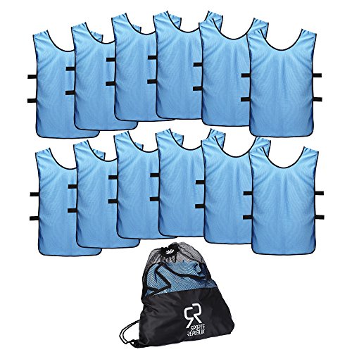 SportsRepublik Pinnies Scrimmage Vests for Kids, Youth and Adults (12-Pack) - Soccer Pennies