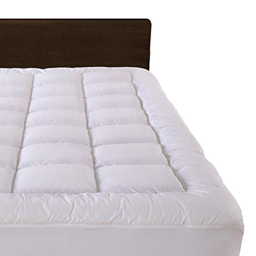 Book Cover Cloudream Queen Overfilled Mattress Pad Cover 8-22â€Deep Pocket-300TC Snow Down Alternative Pillow Top Mattress Topper