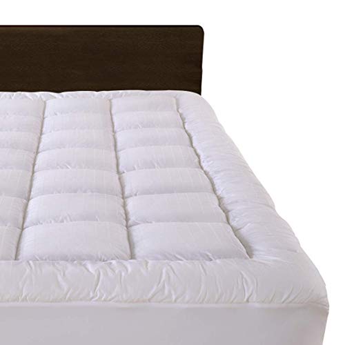 Cloudream Full Overfilled Mattress Pad Cover 8-22â€Deep Pocket-300TC Snow Down Alternative Pillow Top Mattress Topper