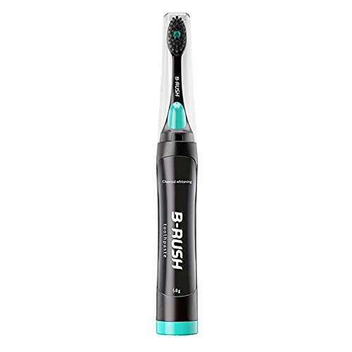 Toothbrush with Toothpaste Inside Design with Water Cup 3 in 2 Charcoal whitening Oral Care Kits Pick for Home Office School or Travel Convinient with Toothpaste Built in Handle by B-Rush BASEEING