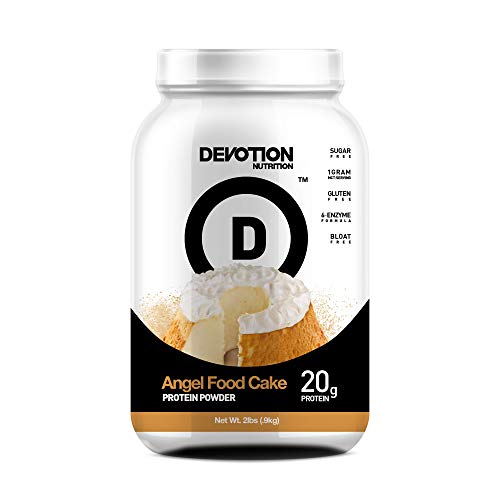 Devotion Nutrition Protein Powder, Angel Food Cake, 20g Protein, 1g Mct, Protein Baking Powder, Whey Protein Powder, Low Carb Protein, 2 Pound Tub, 1 Count