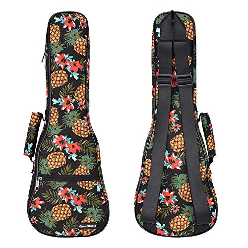 CLOUDMUSIC Ukulele Case Pineapple Ukulele Backpack 10mm Padding (Concert)