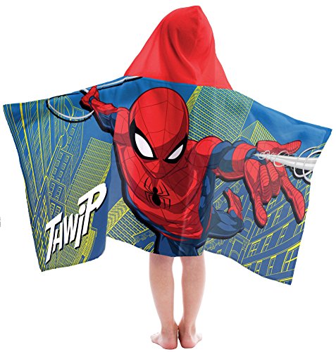 Book Cover Jay Franco Kids Hooded Towel Avengers - Spiderman