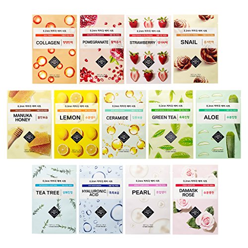 ETUDE 0.2mm Therapy Air Mask Combo Pack (13pcs) | Korean Masks | Light and Comfortable Like the Air | Hypo-Allergenic Mask Sheet for Sensitive Skin Type