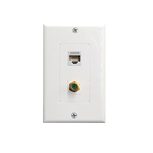Book Cover RJ45 Cat6 Ethernet Port and Gold Plated Brass Cable TV Coax F Type Port Wall Plate