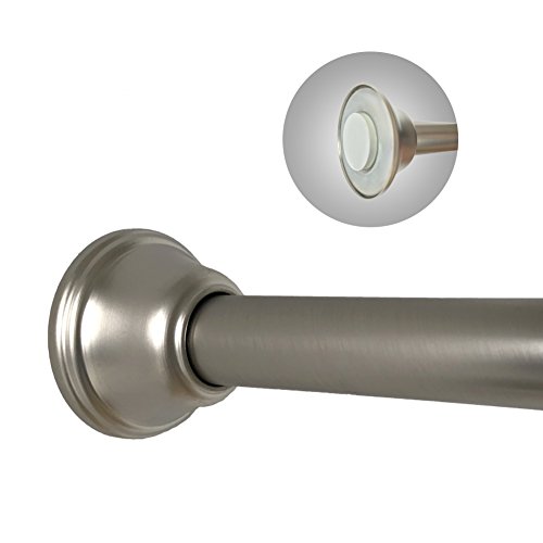 RH Art Nickel Shower Curtain Rod 42 to 72 inches, Adjustable Shower Rod Tension Spring Curtain Rod for Bathroom / Bedroom / Study / Window / Kitchen / Closet / Doorway