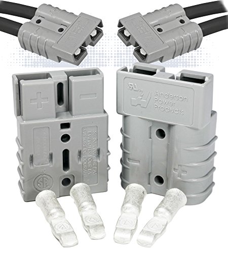 Anderson Power Products SB50 Connector Kit, 50 Amps, Gray Housing, w/ 10 12 AWG, 6319 (1 Pair)