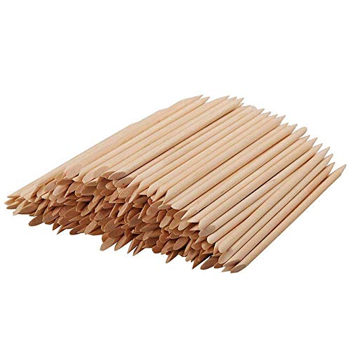 Rocutus 300pcs Nail Art Wood Sticks Cleaning Nail Polish Cuticle Pusher Remover Manicure Tools for Women (300 Pieces)