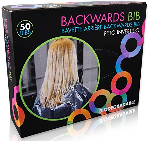 Framar Backwards Bib Disposable Capes Salon, Protects Clients, Salon Chair & Salon Cape from Hair Dye, Disposable salon capes for clients, Barber Cape & Hair Cutting Cape â€“ 50 bibs