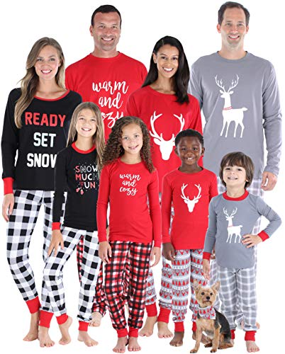 SleepytimePJs Christmas Family Matching Mix and Match Red Holiday Pajama PJ Sets
