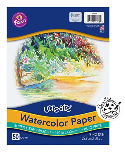 Book Cover UCreate Watercolor Paper, White, Package, 140 lb., 9