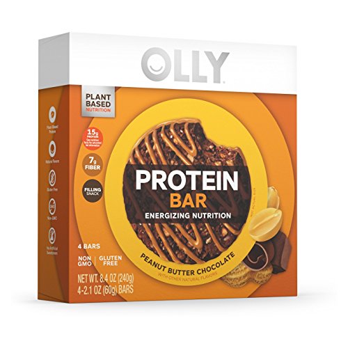 Olly Protein + Super Foods Bar Peanut Butter Chocolate 6.3oz( 1.6oz x 4 bars), pack of 1