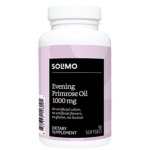 Amazon Brand - Solimo Evening Primrose Oil 1000 mg, 90 Softgels, One Month Supply
