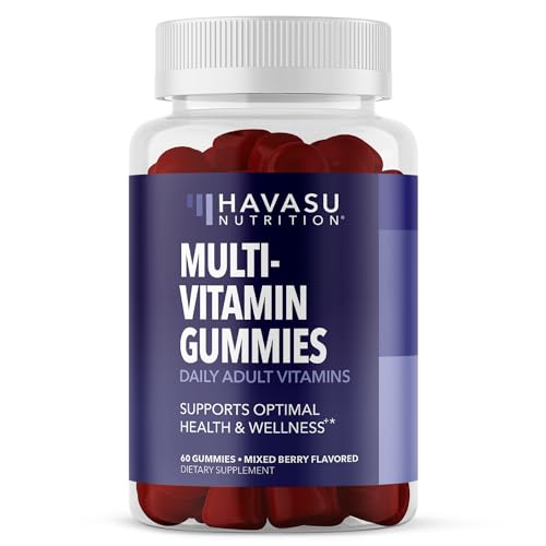 Havasu Nutrition Multivitamin Gummies for Men and Women with Vitamin A, C, D3, E, B6, B12, and Zinc, 60 Count (60 Count, Adult)