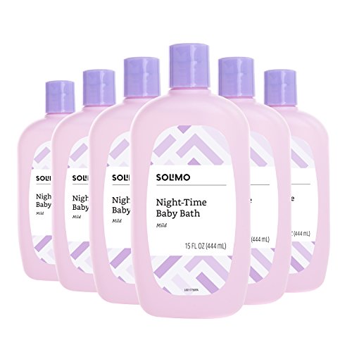 Book Cover Amazon Brand - Solimo Night-Time Baby Bath, 15 Fluid Ounce (Pack of 6)
