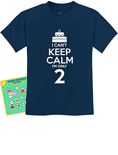 Book Cover 2nd Birthday Gift Can't Keep Calm I'm Two Birthday Cake 2 Year Old Kids T-Shirt